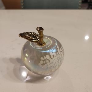 Vintage Glass Apple Paperweight/Decor